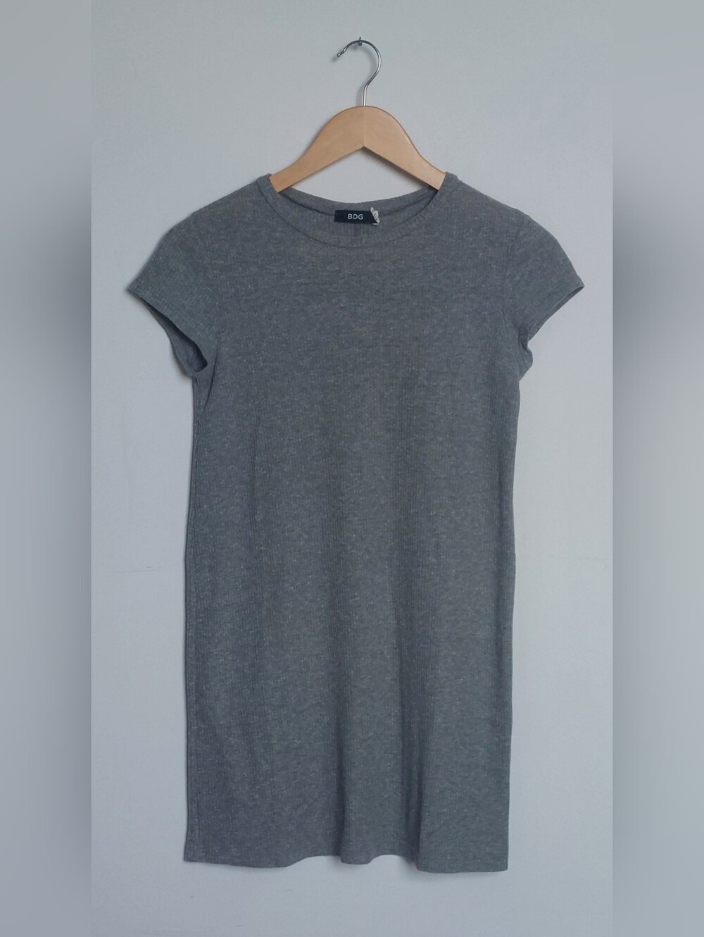 BDG Heather Gray Short Sleeve Knit Mini Dress